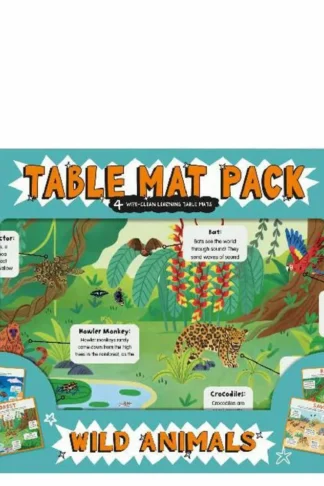 Help With Homework: Table Mat Pack: Wild Animals +3 (4 Wipe-