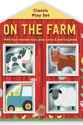 On The Farm: With four wooden toys, Play scene & Learning bo